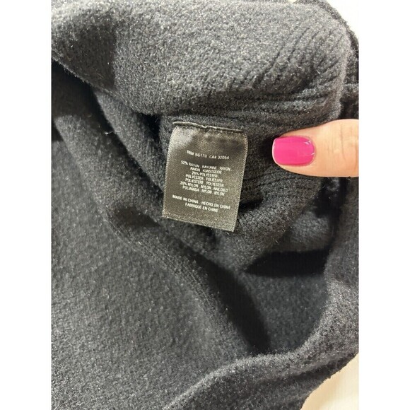 Moth Anthropologie Georgia Sweater Black Medium Pullover Cowl Neck Tunic - Picture 7 of 10